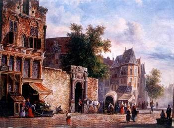 European city landscape, street landsacpe, construction, frontstore, building and architecture. 180, unknow artist